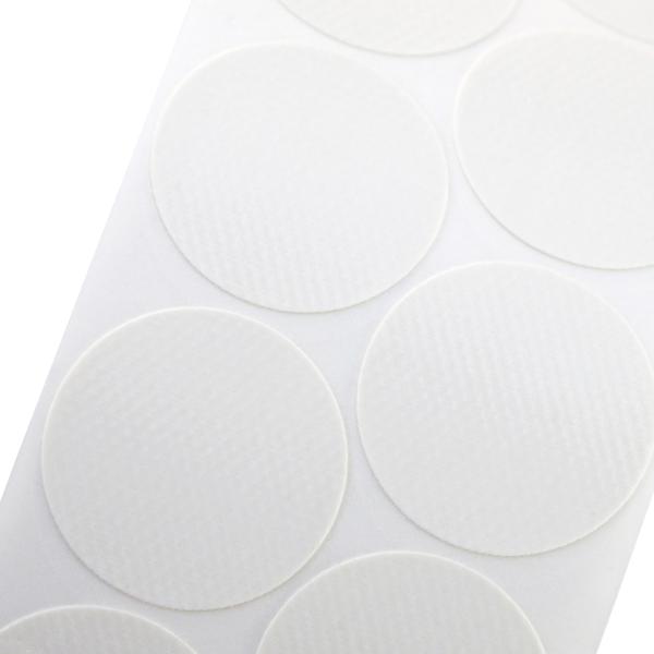 Fabric Adhesive dots, strong adhesive on one side, Ø 30mm, white